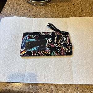 Vera Bradley Quilted Paisley Smartphone Wristlet Wallet, Black Floral